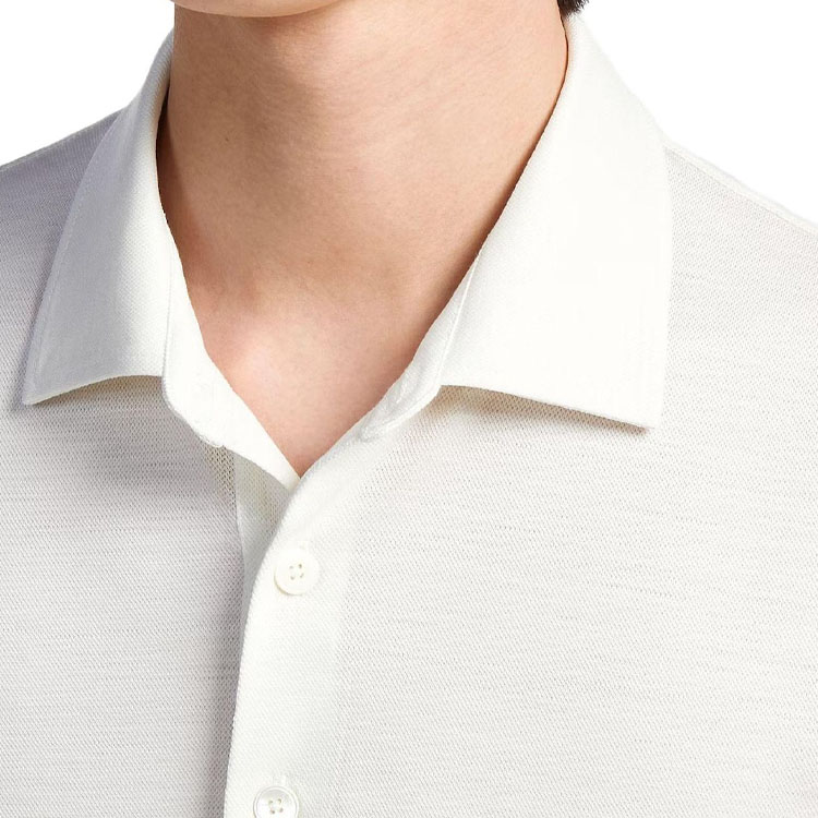Details for Zegna SS23 Kemeja Polo Putih Lengan Pendek Kasual Potongan Lurus. E7345A5-BCT724-N01