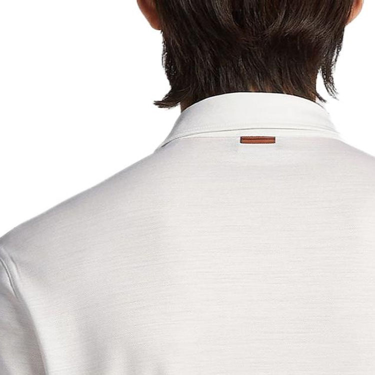 Sizing Zegna SS23 Kemeja Polo Putih Lengan Pendek Kasual Potongan Lurus. E7345A5-BCT724-N01