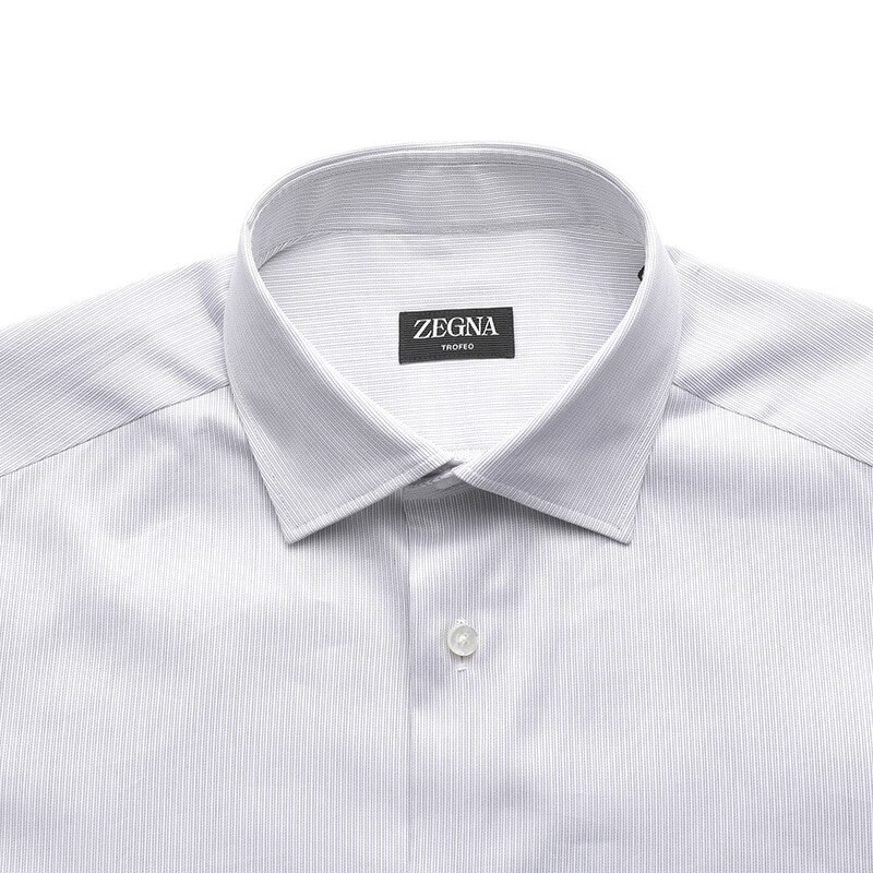 Sizing Zegna SS23 白色條紋單排扣長袖襯衫. 501047A5-9MS0JI