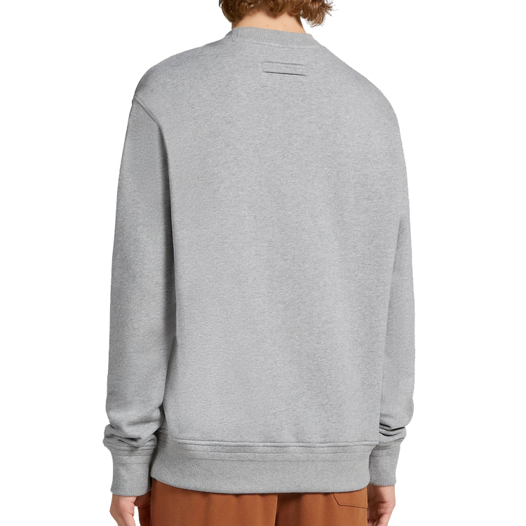 Purchase Zegna 男裝字母標誌印花灰色長袖圓領衛衣 SS23 系列。 UB522A5-B872-K95