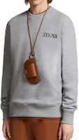 Details for Zegna 男裝字母標誌印花灰色長袖圓領衛衣 SS23 系列。 UB522A5-B872-K95