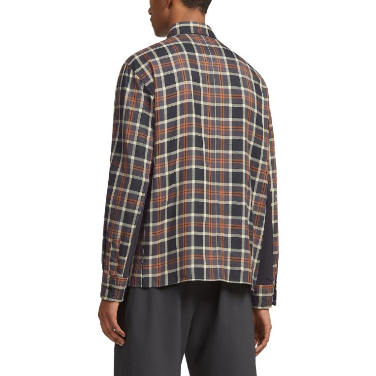 Shop Zegna SS23 深灰色格紋單排扣長袖襯衫 男款 UBX55A5-SW02-002