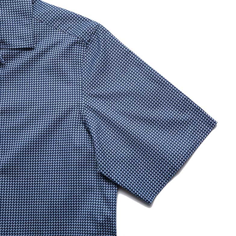 Purchase 제냐 SS23 기하학 프린트 네이비 반소매 싱글 브레스티드 셔츠 남성. UBX06A5-SCP3-010