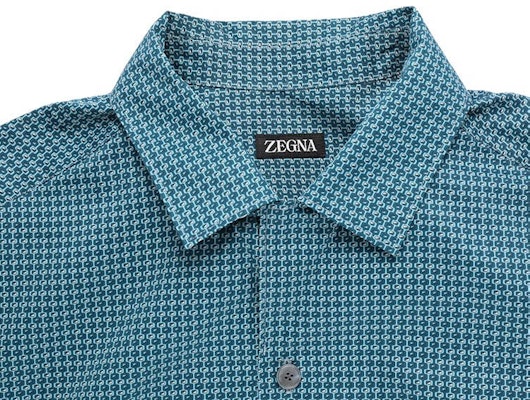 Zegna SS23 幾何圖案短袖單排扣襯衫 男士青綠色 UBX06A5-SCP3-041 Details for Zegna SS23 幾何圖案短袖單排扣襯衫 男士青綠色 UBX06A5-SCP3-041