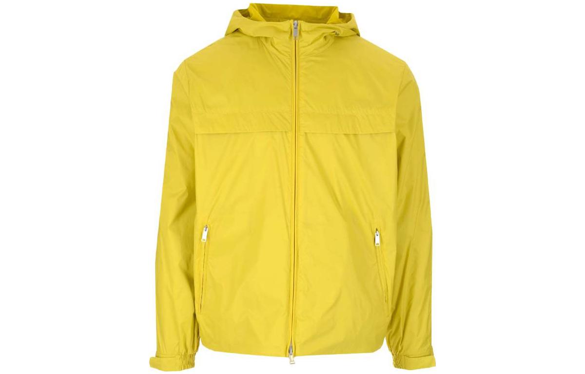 Zegna SS23 Lightweight Solid Yellow Hooded Zip-Up Jacket UBTC1-A5B513-G05