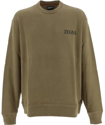 Zegna SS23 Logo Print Sweatshirt Khaki UB522A5B872N07 Buy Zegna SS23 Logo Print Sweatshirt Khaki UB522A5B872N07