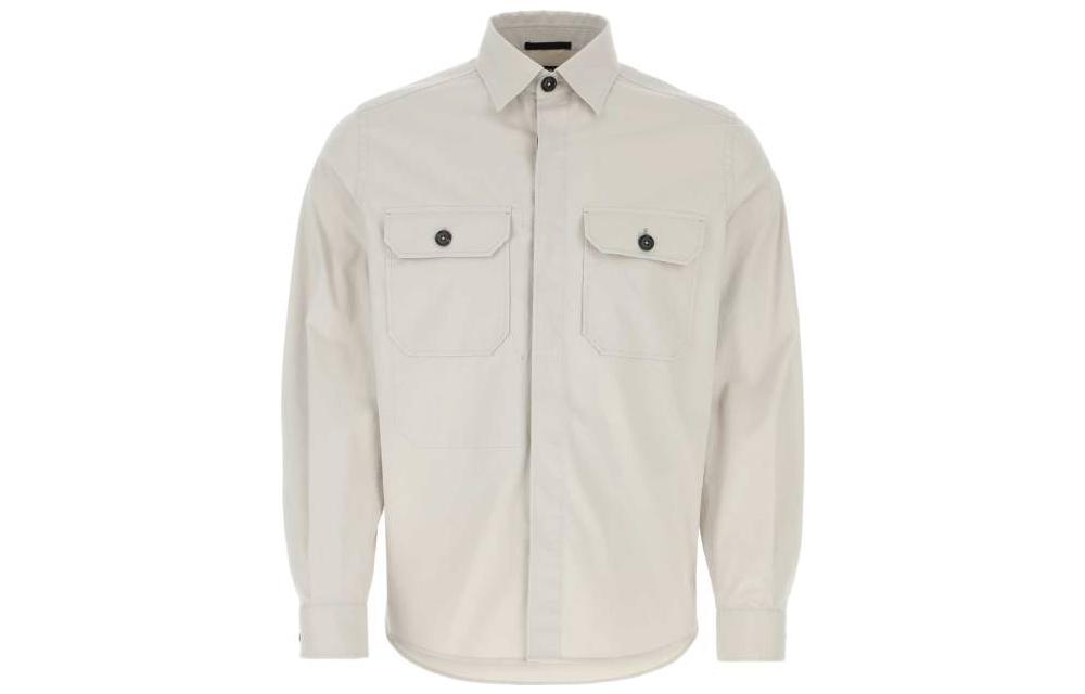 Zegna SS23 Plain Long-Sleeve Jacket Light Brown UBV16A5SOT8828G