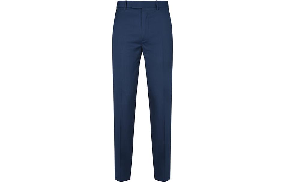 Purchase 傑尼亞SS23純色格紋單排扣長袖西裝藍色。 522752A5-281CGA