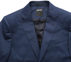 Sizing Zegna 2023春夏蓝色格纹单排扣长袖西装. 522752A5-281CGA