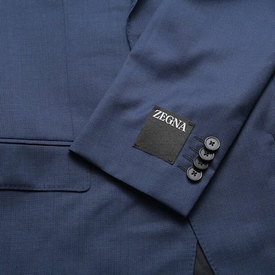 傑尼亞SS23純色格紋單排扣長袖西裝藍色。 522752A5-281CGA Cheap 傑尼亞SS23純色格紋單排扣長袖西裝藍色。 522752A5-281CGA