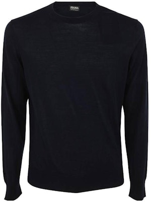 Zegna SS23 Suéter Azul para Hombre de Cuello Redondo Color Sólido UCM00-A6110-B09 Order Zegna SS23 Suéter Azul para Hombre de Cuello Redondo Color Sólido UCM00-A6110-B09