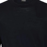 Purchase Zegna 2023春夏純色圓領藍色男士毛衣 UCM00-A6110-B09