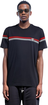 Zegna SS23 男士黑色條紋短袖圓領T恤 VS379-ZZT629-6TB Shop Zegna SS23 男士黑色條紋短袖圓領T恤 VS379-ZZT629-6TB