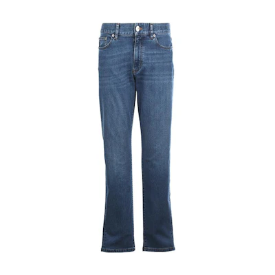 Zegna SS23 Washed Straight-Leg Jeans Blue Denim. UBI78A5CITY-002