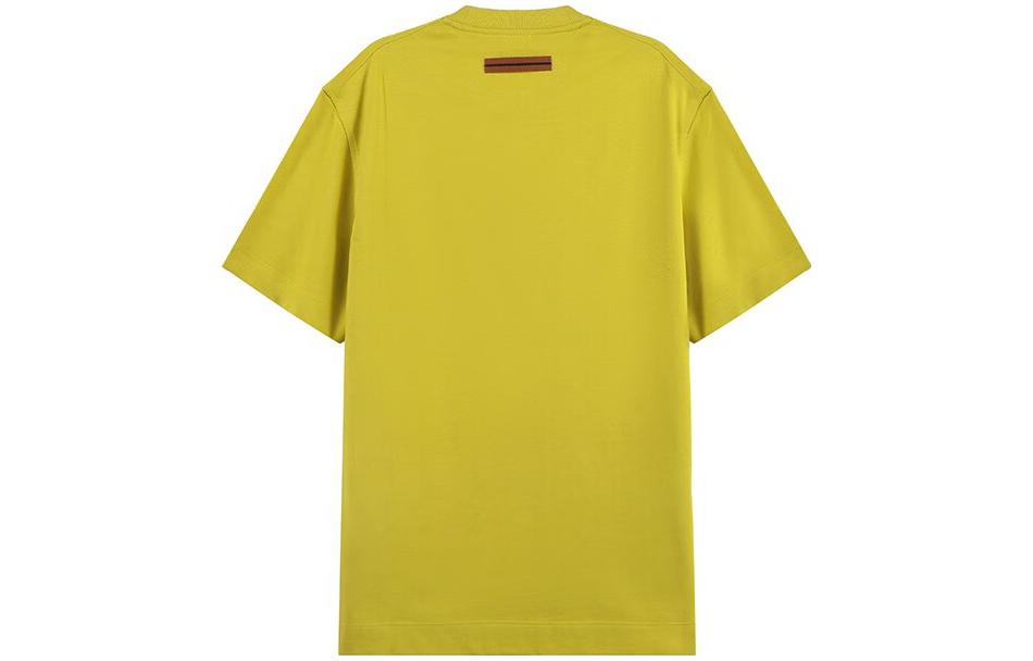 Lookbook Zegna SS23 黃色字母Logo印花男款休閒短袖圓領T恤 UB364A5-B777-G03