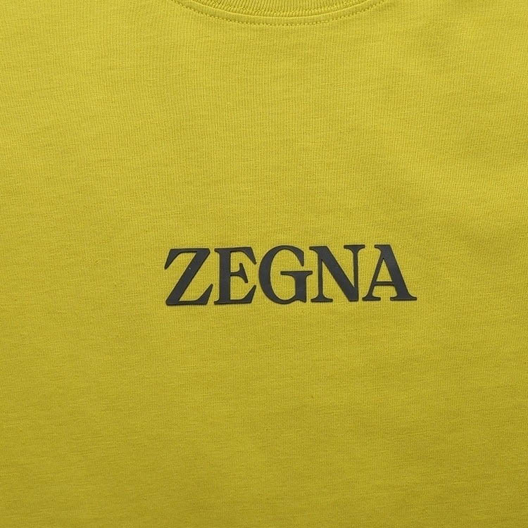 Sizing Zegna SS23 黃色字母Logo印花男款休閒短袖圓領T恤 UB364A5-B777-G03