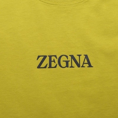 Zegna SS23 黃色字母Logo印花男款休閒短袖圓領T恤 UB364A5-B777-G03 Sizing Zegna SS23 黃色字母Logo印花男款休閒短袖圓領T恤 UB364A5-B777-G03