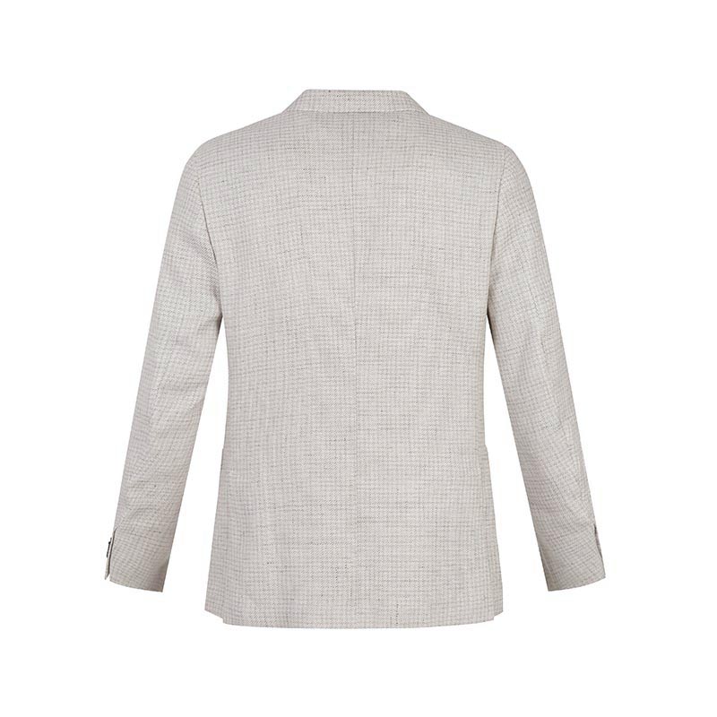 Lookbook Zegna SS24 米色格紋單排扣西裝外套。 77670-0A71DN-MG0