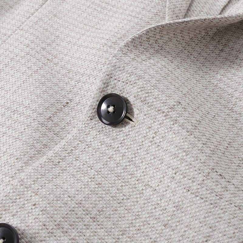 Shop Zegna SS24 米色格紋單排扣西裝外套。 77670-0A71DN-MG0