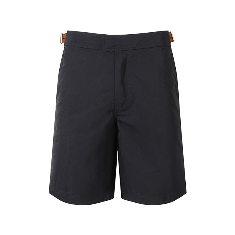 Zegna SS24  Black Mid-Rise Straight Beach Shorts with Zipper. N7B73-2410-001