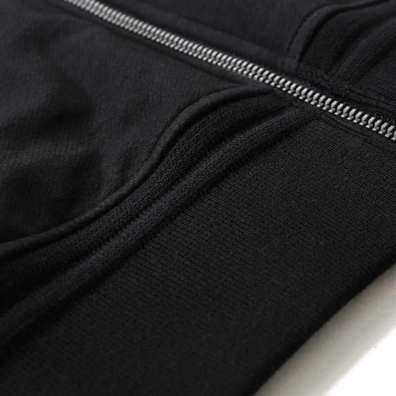 Sizing Zegna SS24 黑色純棉拉鍊連帽休閒衛衣 UD553-A7D859-K09