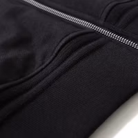 Sizing Zegna SS24 黑色純棉拉鍊連帽休閒衛衣 UD553-A7D859-K09