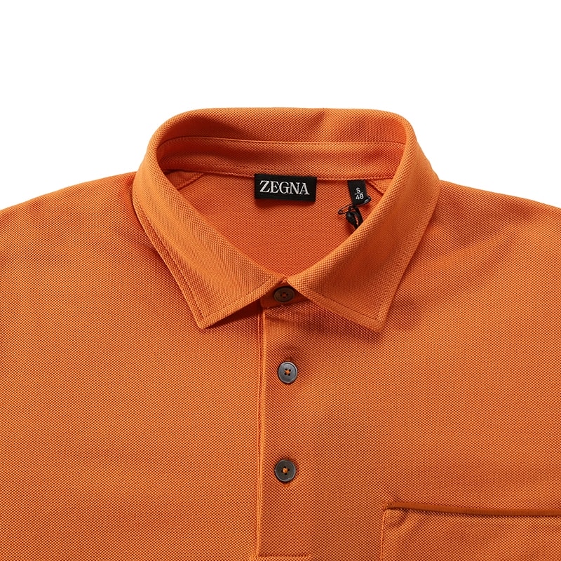 Details for Zegna SS24 明亮橙色短袖口袋POLO衫 UD392-A7D752-D05