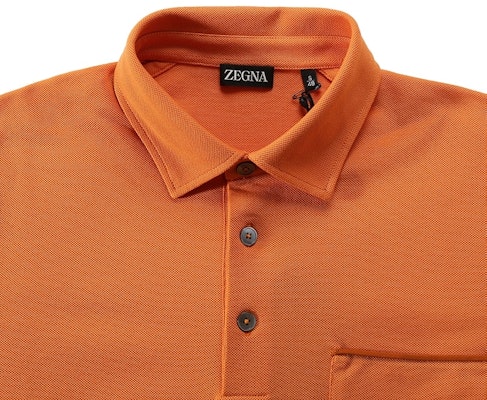 Zegna SS24 明亮橙色短袖口袋POLO衫 UD392-A7D752-D05 Details for Zegna SS24 明亮橙色短袖口袋POLO衫 UD392-A7D752-D05