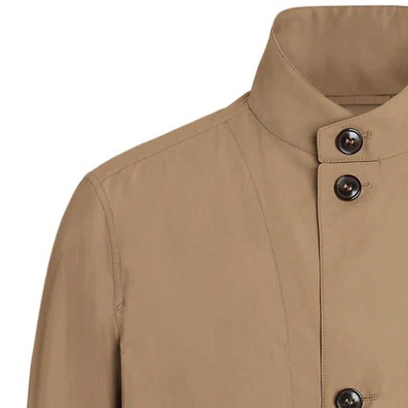 Purchase ゼニア SS24 ブラウン 無地 スタンドカラー 長袖ジャケット UDT12A7-D230-N04