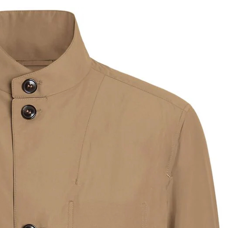 Details for ゼニア SS24 ブラウン 無地 スタンドカラー 長袖ジャケット UDT12A7-D230-N04