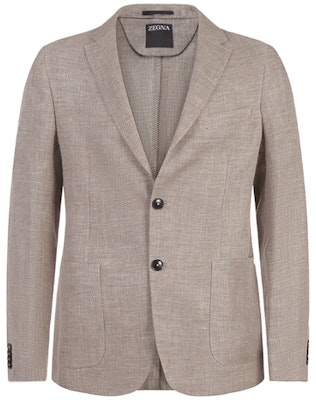 Zegna SS24 棕色編織單排扣長袖西裝外套 77671-1A71DN-MG0 Buy Zegna SS24 棕色編織單排扣長袖西裝外套 77671-1A71DN-MG0