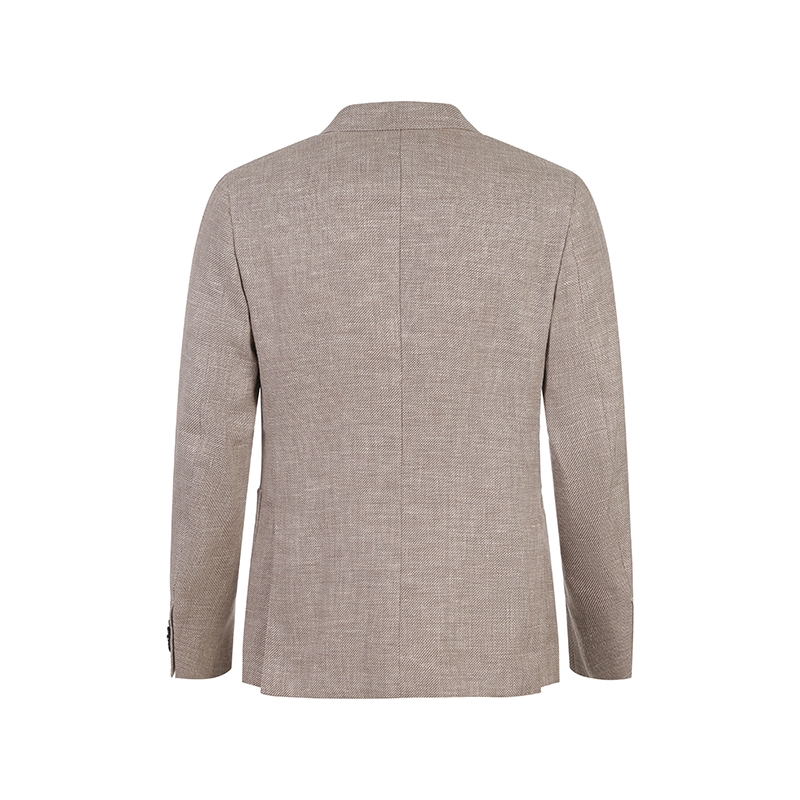 Lookbook Zegna SS24 棕色編織單排扣長袖西裝外套 77671-1A71DN-MG0