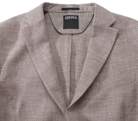 Zegna SS24 棕色編織單排扣長袖西裝外套 77671-1A71DN-MG0 Shop Zegna SS24 棕色編織單排扣長袖西裝外套 77671-1A71DN-MG0