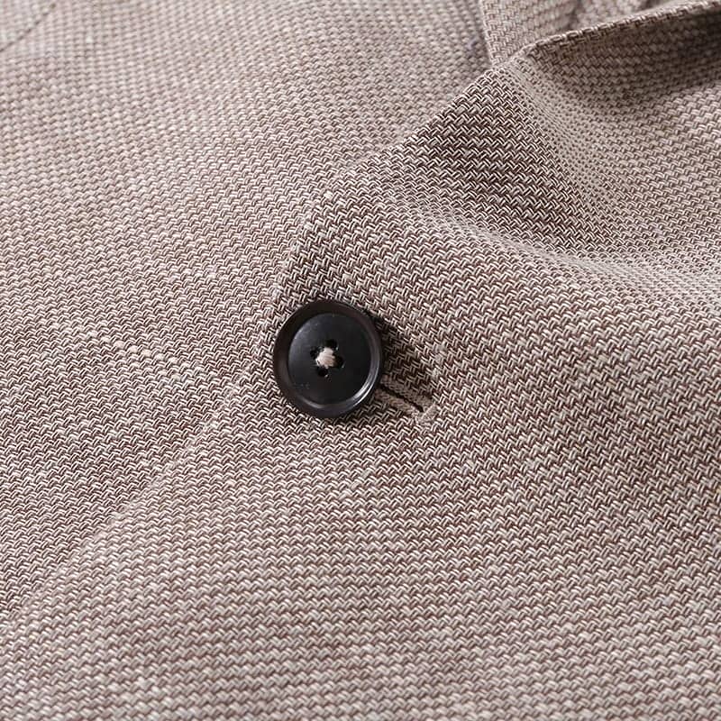 Purchase Zegna SS24 棕色編織單排扣長袖西裝外套 77671-1A71DN-MG0