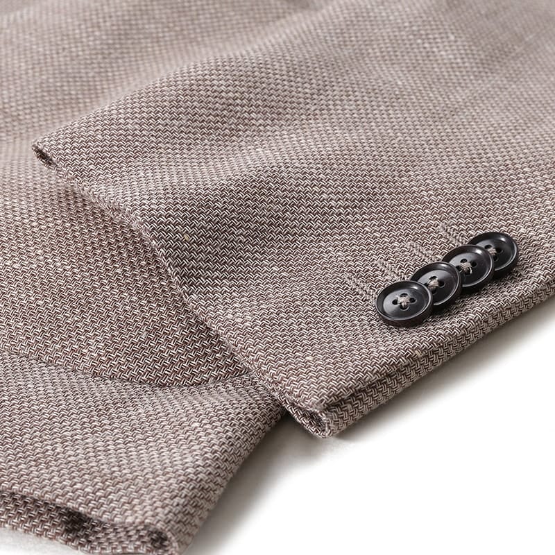 Details for Zegna SS24 棕色編織單排扣長袖西裝外套 77671-1A71DN-MG0