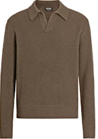 Zegna SS24 Cashmere Long-Sleeve Pullover in Khaki Brown UEK85-A8131 Zegna SS24 Cashmere Long-Sleeve Pullover in Khaki Brown UEK85-A8131
