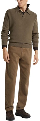 Zegna SS24 卡其棕色羊絨長袖套頭衫 UEK85-A8131 Lookbook Zegna SS24 卡其棕色羊絨長袖套頭衫 UEK85-A8131