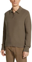 Purchase Zegna SS24 卡其棕色羊絨長袖套頭衫 UEK85-A8131