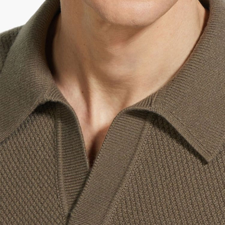 Details for Zegna SS24 卡其棕色羊絨長袖套頭衫 UEK85-A8131