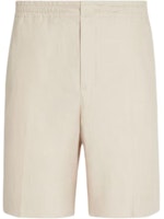 Zegna SS24 Casual Straight Shorts Beige Elastic Mid-Waist UDI18A-7TB14-N03 Zegna SS24 Casual Straight Shorts Beige Elastic Mid-Waist UDI18A-7TB14-N03