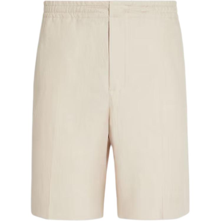 Order Zegna SS24 休閒直筒短褲 米色彈性中腰 UDI18A-7TB14-N03