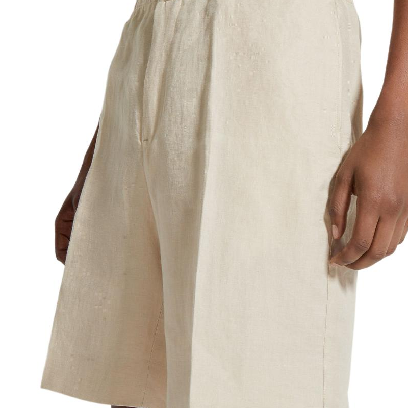 Sizing Zegna SS24 休閒直筒短褲 米色彈性中腰 UDI18A-7TB14-N03