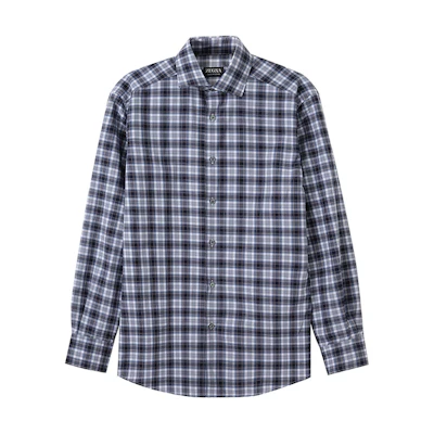 Zegna SS24 Checkered Print Single-Breasted Long Sleeve Shirt Multicolor UDX21-A7SRF5-126