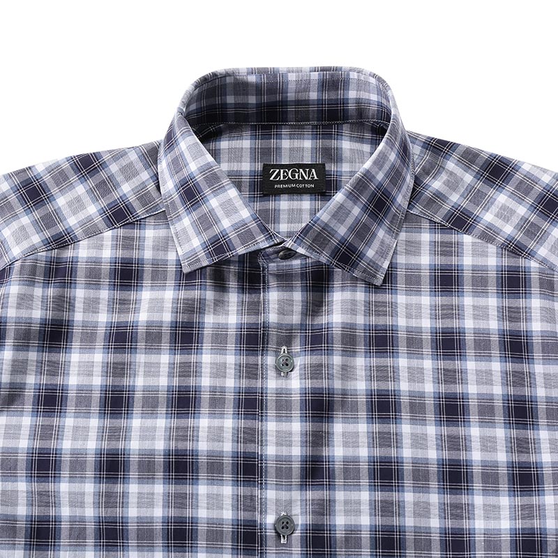 Cheap Zegna SS24 格紋印花單排扣長袖襯衫 多色 UDX21-A7SRF5-126