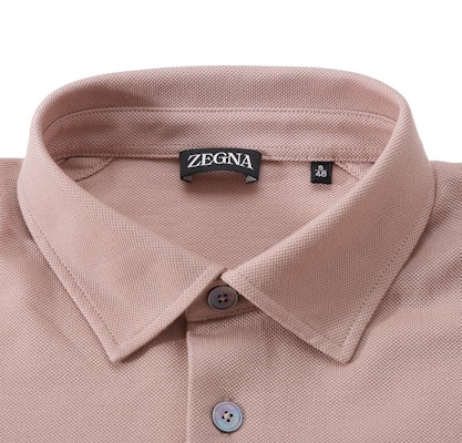 Zegna SS24 Polo Lengan Pendek Warna Cinnamon Pink dengan Poket. UD392A-7D752-P04 Shop Zegna SS24 Polo Lengan Pendek Warna Cinnamon Pink dengan Poket. UD392A-7D752-P04
