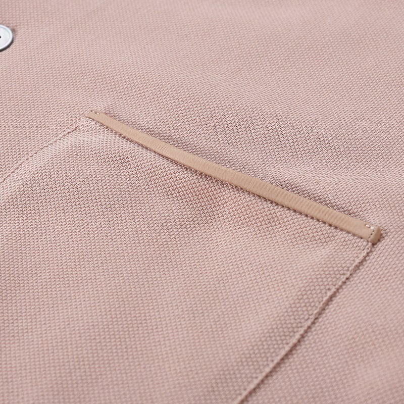 Purchase Zegna SS24 Polo Lengan Pendek Warna Cinnamon Pink dengan Poket. UD392A-7D752-P04