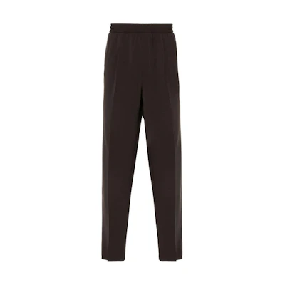 Zegna SS24 Coffee Brown Relaxed Fit Tapered Elastic Waist Pants. 8ZF02-8A873G-CC2