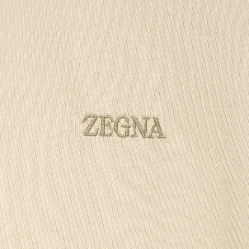 Details for Zegna SS24 刺繡標誌淺米色短袖T恤。 UD360-A7D760-N03