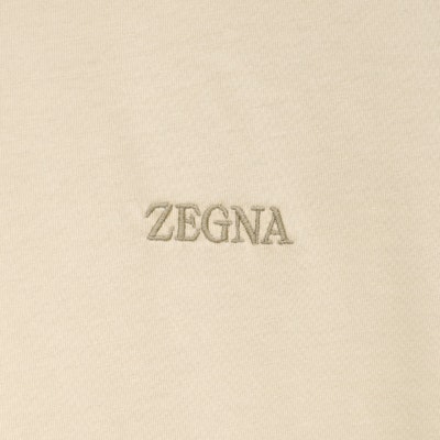 Zegna SS24 刺繡標誌淺米色短袖T恤。 UD360-A7D760-N03 Details for Zegna SS24 刺繡標誌淺米色短袖T恤。 UD360-A7D760-N03