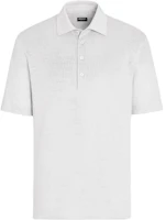 Zegna SS24 Fluorescent White Button-Up Short-Sleeve Polo Shirt. UD349-A7D770-N00 Zegna SS24 Fluorescent White Button-Up Short-Sleeve Polo Shirt. UD349-A7D770-N00